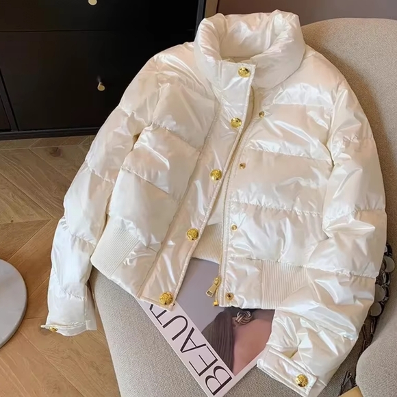 Jackets & Blazers - Fashion Loose Casual Cotton Jacket Stand-Up Collar White Outerwear Female